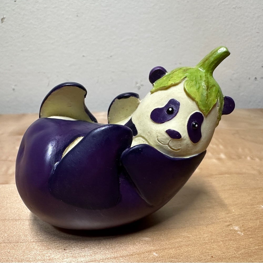 Enesco Home Grown Eggplant Panda Retired Rare Hard To Find